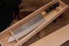Нож серии east-west "Сантоку" Bohler N690, рукоять коричневая карельская береза.